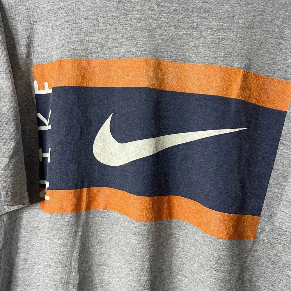 Nike Vintage Grey / White Tag Blue and Orange Flag with Nike Swoosh Spell Out XL - Picture 2 of 6